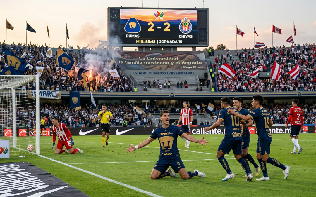 Pumas Rescató un Empate contra chivas